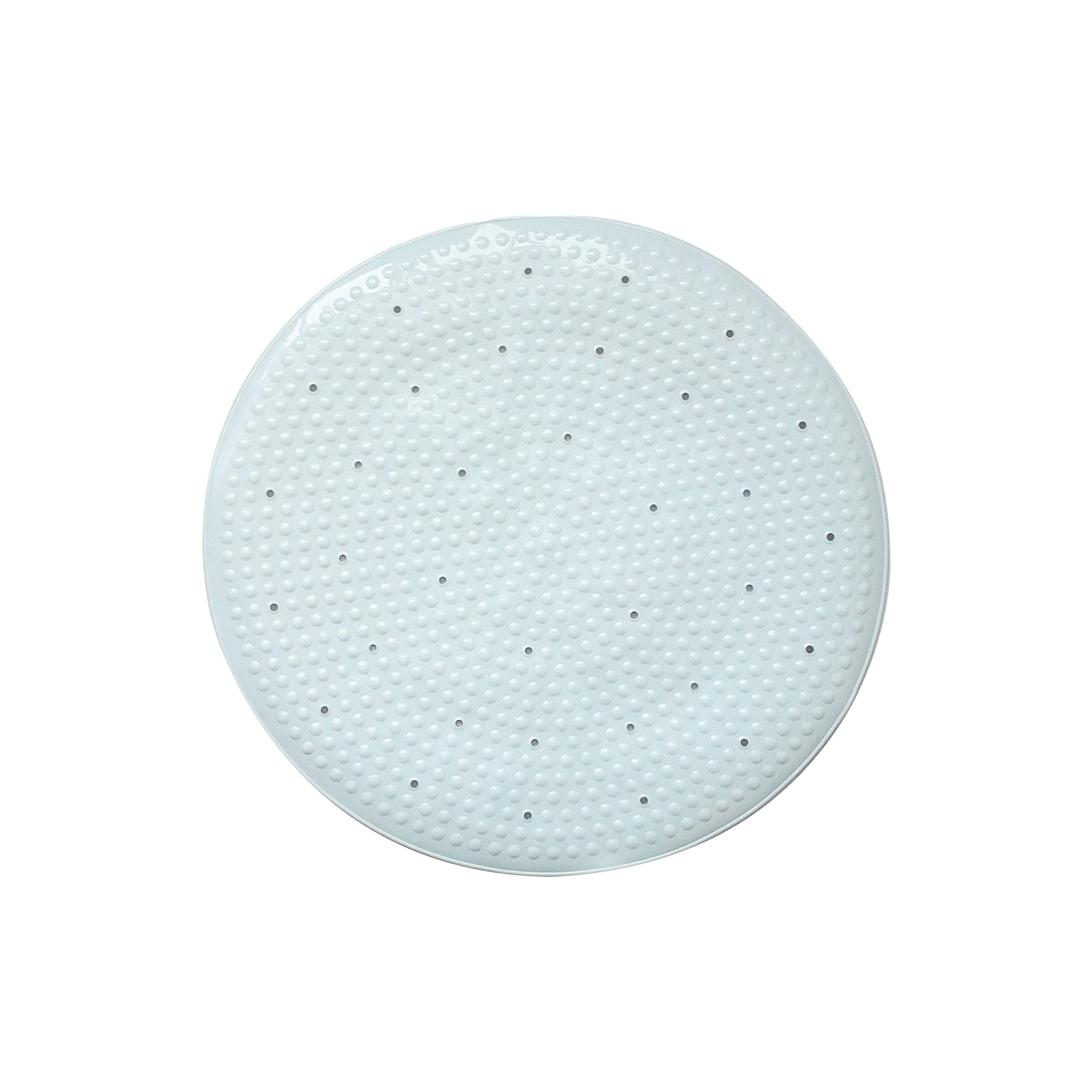 Blue Canyon White Quadrant Nonslip Pvc Shower Mats, Quick Dry Bathmat For Shower With Suction Pads & Drain Holes, Mould Resistant Bathroom Accessory, Durable Bath Rug Runner 50 Cm Diameter