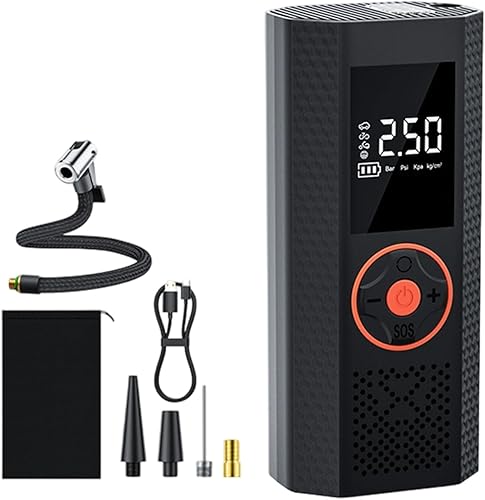 Bomba de aire para neumáticos de automóvil, bomba de aire con medidor de presión digital, compresor de inflado de neumáticos Carr inalámbrico para