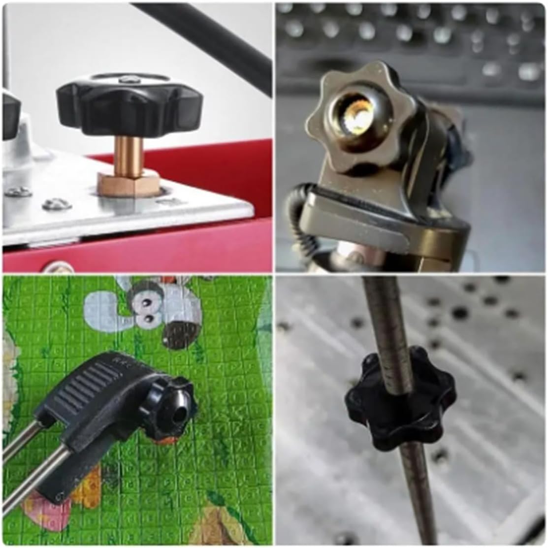 T Track Knobs Six-Star Thru Knobs 1/4”-20 Hole Knobs for Sawing Machine Drilling Machine Lathe Fixed Length Fixture -6PCS
