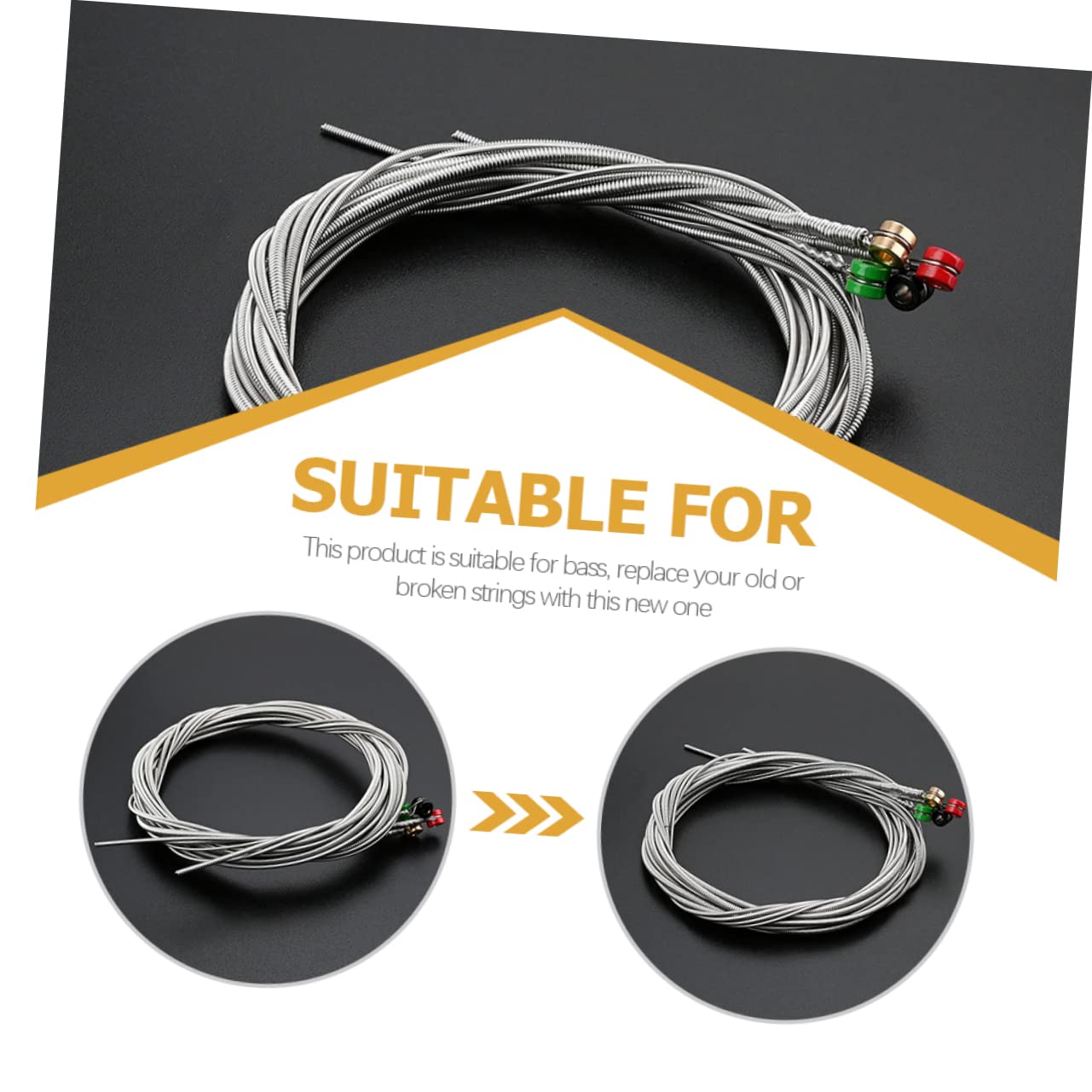 TOYANDONA 3sets Cordper Basso Acciaio Inossidabile Resistente e Durevole Tono Pulito Per Musicisti e Appassionati Di Strumenti Musicali