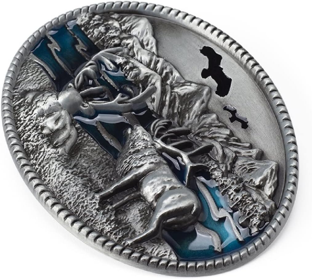 Deer Belt Buckle for Men, Wildlife Elk Belt Buckle, Norse Viking Deer Head Belts Buckle, Mountain Deer Animal Belt Buckles, Western Cowboy belt buckle, Vintage Punk Rock belts buckles - Image 4