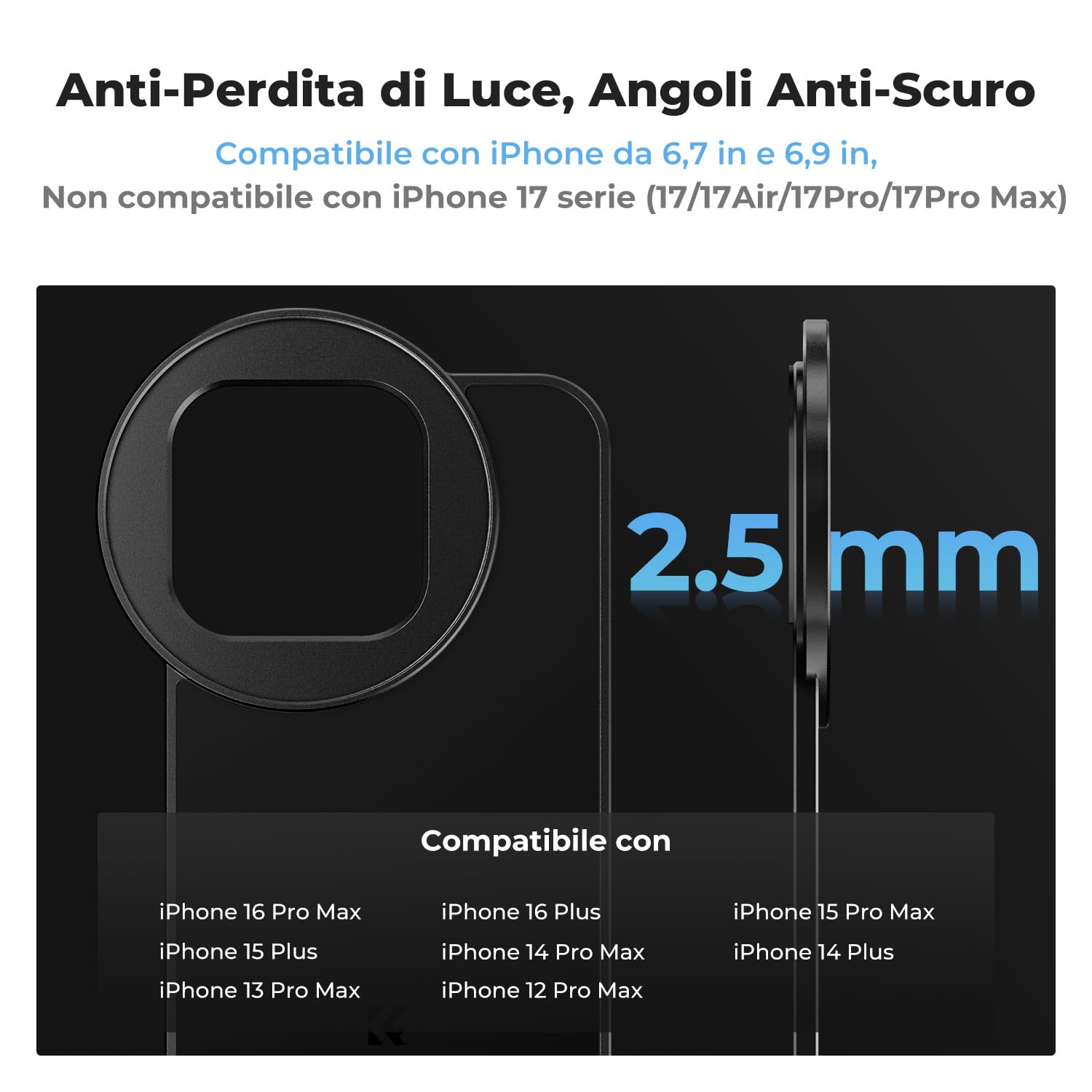 K&F CONCEPT Adattatore Magnetico da 6,7 pollici con Filtro CPL da 67 mm per iPhone, Compatibile con 16/15/14/13/12 Pro Max, 16/15/14 Plus (6,7/6,9 pollici)