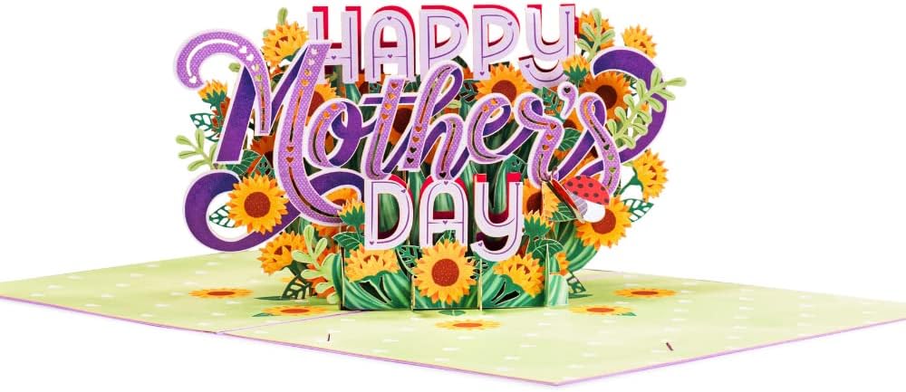 Paper Love Mothers Day Pop Up Cards 2 Pack - Includes 1 Happy Mothers Day and 1 Love You Mom Butterfly, For Mother, Wife, Anyone - Includes Envelope and Note Tag