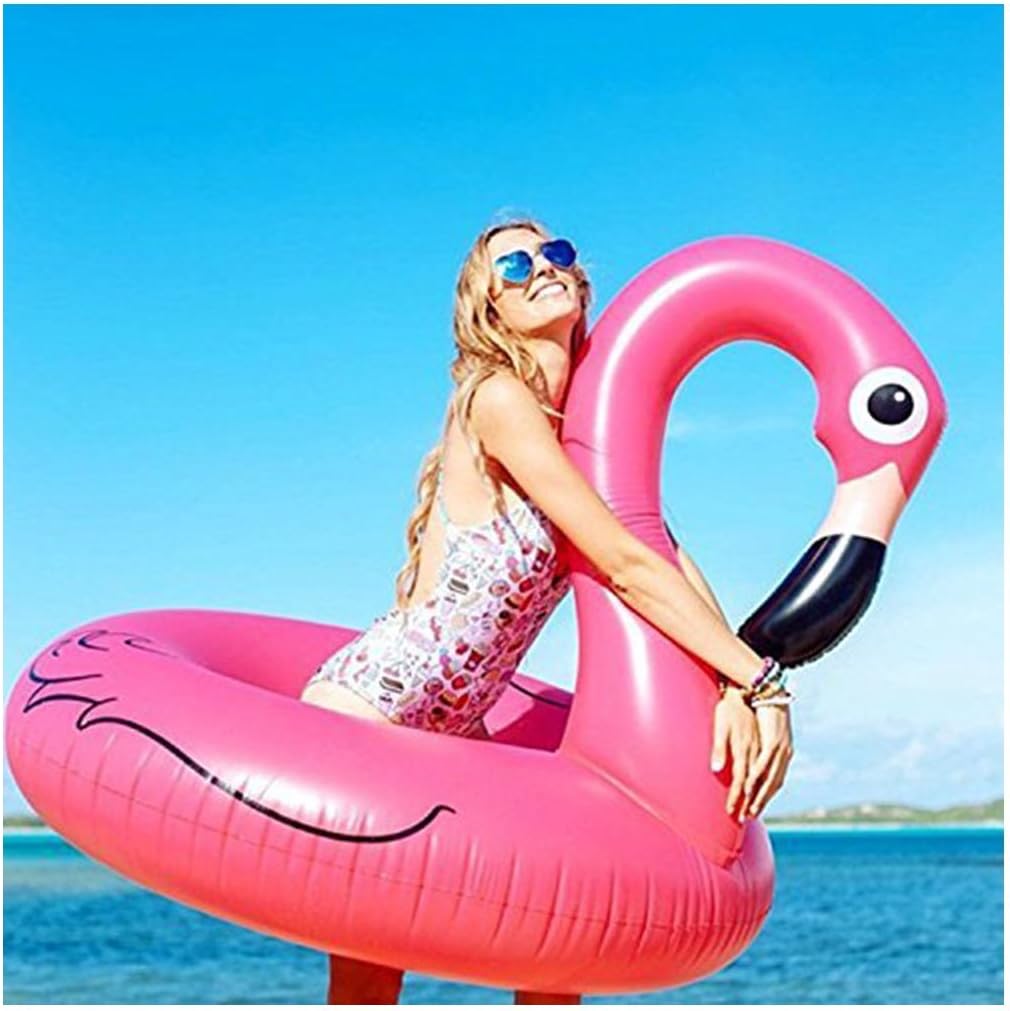 Furon Swimming Ring Flamingo (120cm), Beach Air Bed,Wheel Swim Ring Swim Pool Toy for Adults and Children