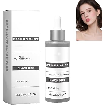 Peel Shot Rice Serum White and Black Rice Scrub Moisturising Pore Reducer Gentle Blackhead Remover Gentle Exfoliating Serum for Face and Body Brightening Skin 1black
