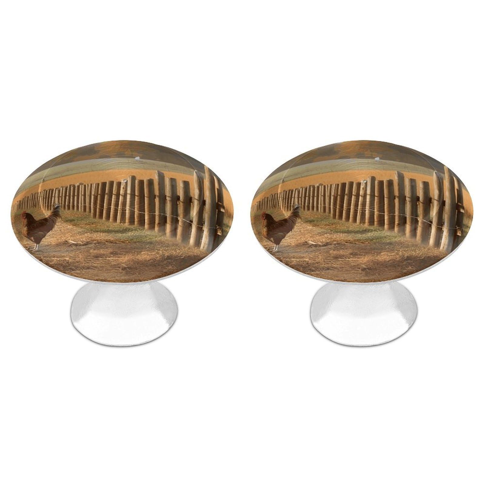 NTVOWPZO Cabinet Handles Round Drawer Pulls Chicken Wood Stake Farmland Dresser Knobs for Cabinets and Drawers Handle for Bathroom Cupboard Drawers Cabinet Pulls for Kitchen Door