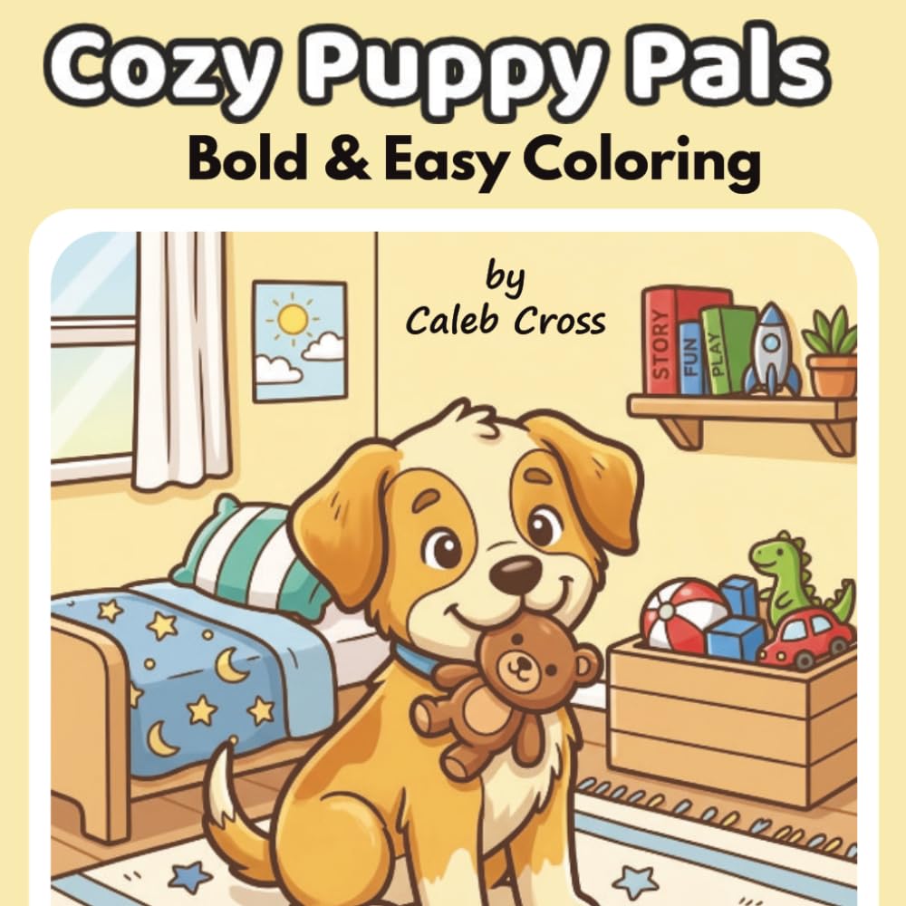 Cozy Puppy Pals: Bold & Easy Cozy Puppy Coloring Book for Adults & Teens | Relaxing, Stress Relief Designs with Cute Playful Puppies for All Ages (Cozy Coloring Series)