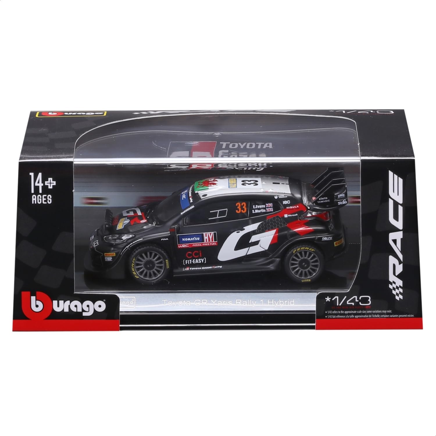 ミニカー TOYOTA GAZOO Racing GR YARIS Rally 1 Toyota Gazoo Racing WRC Yaris Rally 1 Hybrid, 1:43 Scale Diecast