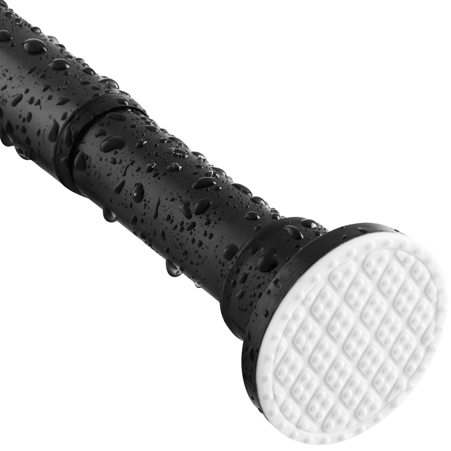 Asta Per Tenda Da Doccia Telescopica RBYCOS, Regolabile Da 81 A 203 Cm, In Acciaio Inox Nero, Antiscivolo, Senza Fori, Fissaggio A Molla. Per Bagno.