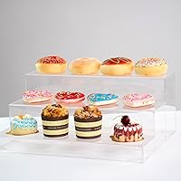 Vista 2 de Estante de 3 niveles montado para botellas, expositor de acrílico transparente para joyas, pop, botellas, cupcakes/coleccionables, soporte