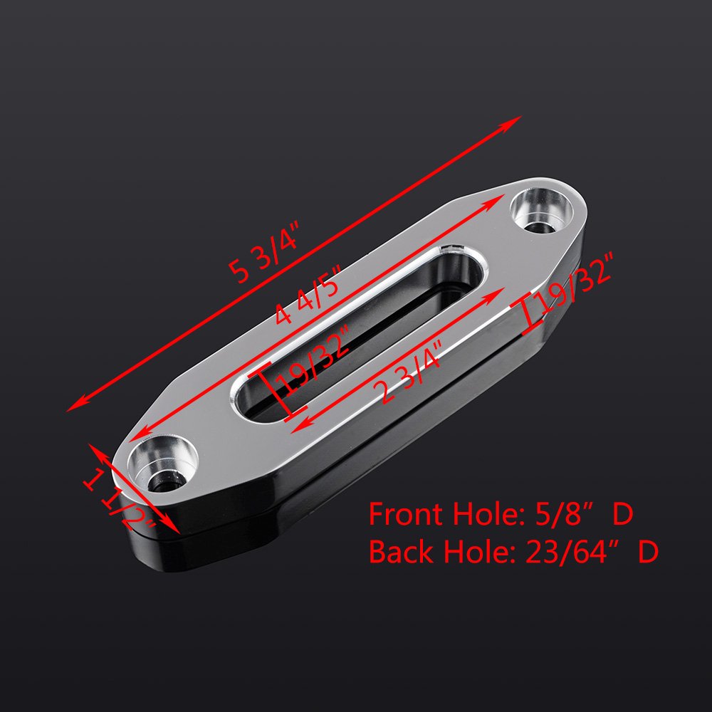 amopacorp Silver High Grade Aluminum 3000lbs to 4000lbs 4 4/5 inch Hawse Fairlead for Car SUV ATV UTV Offroad Synthetic Winch Rope