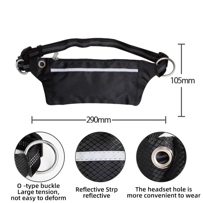 Tomkabo Joggingleine Hund, Freihändige Hundeleine mit Bauchgurt – Joggen, Laufen, Wandern, Spaziergänge, elastisch, stoßdämpfend, reflektierend, mit Tasche, 130-180cm