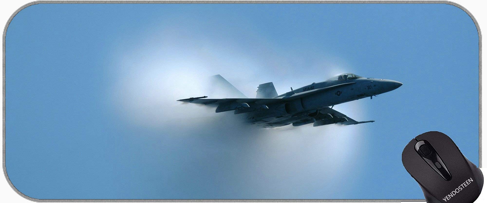 Extra Large Gaming Mouse Pad,Sound Barrier Navy Jet Supersonic Aircraft Office Mouse Pad