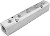 2 Way Pneumatic Manifold Air Distribution Block, Aluminum Alloy Air Compressor Manifold Distribution Block, G1/2 Supply Port, G1/4-Inch Output Port (2 Way 4 Port)