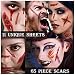 Zombie Makeup Halloween, Zombie Tattoos, Zombie Makeup Kit, Halloween Makeup Kit, Scar Tattoo, Fake Blood Makeup Fake Scars Cuts, Vampire Makeup, Healthy Makeup for Kids, 12 Sheets,67 pics Scars