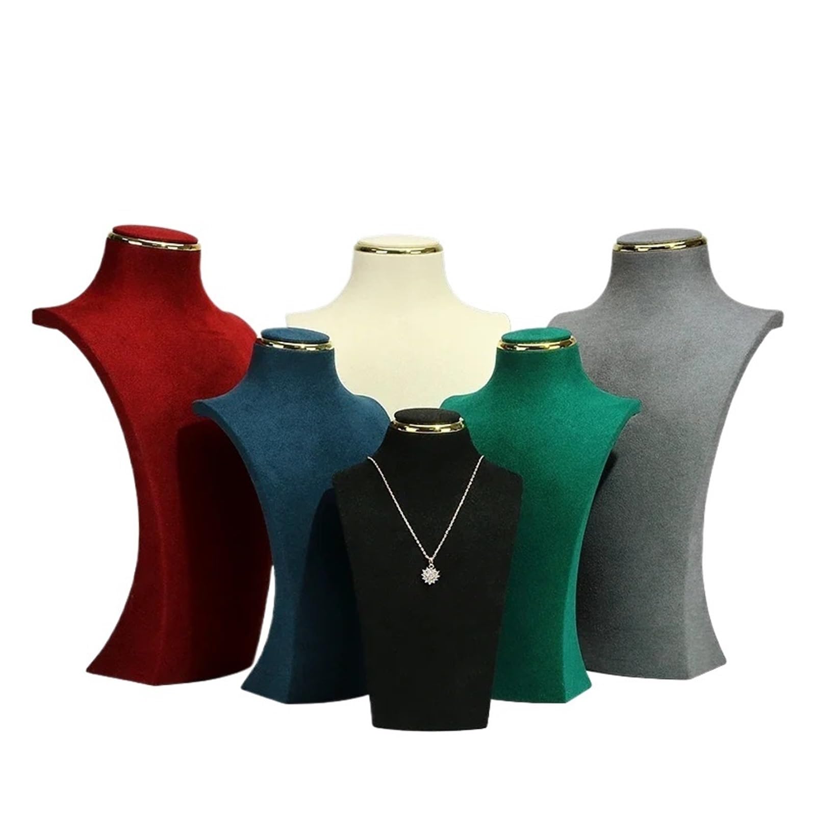 Busto expositor para collares, Busto de maniquí joyería multicolor, varios tamaños(Red,S)
