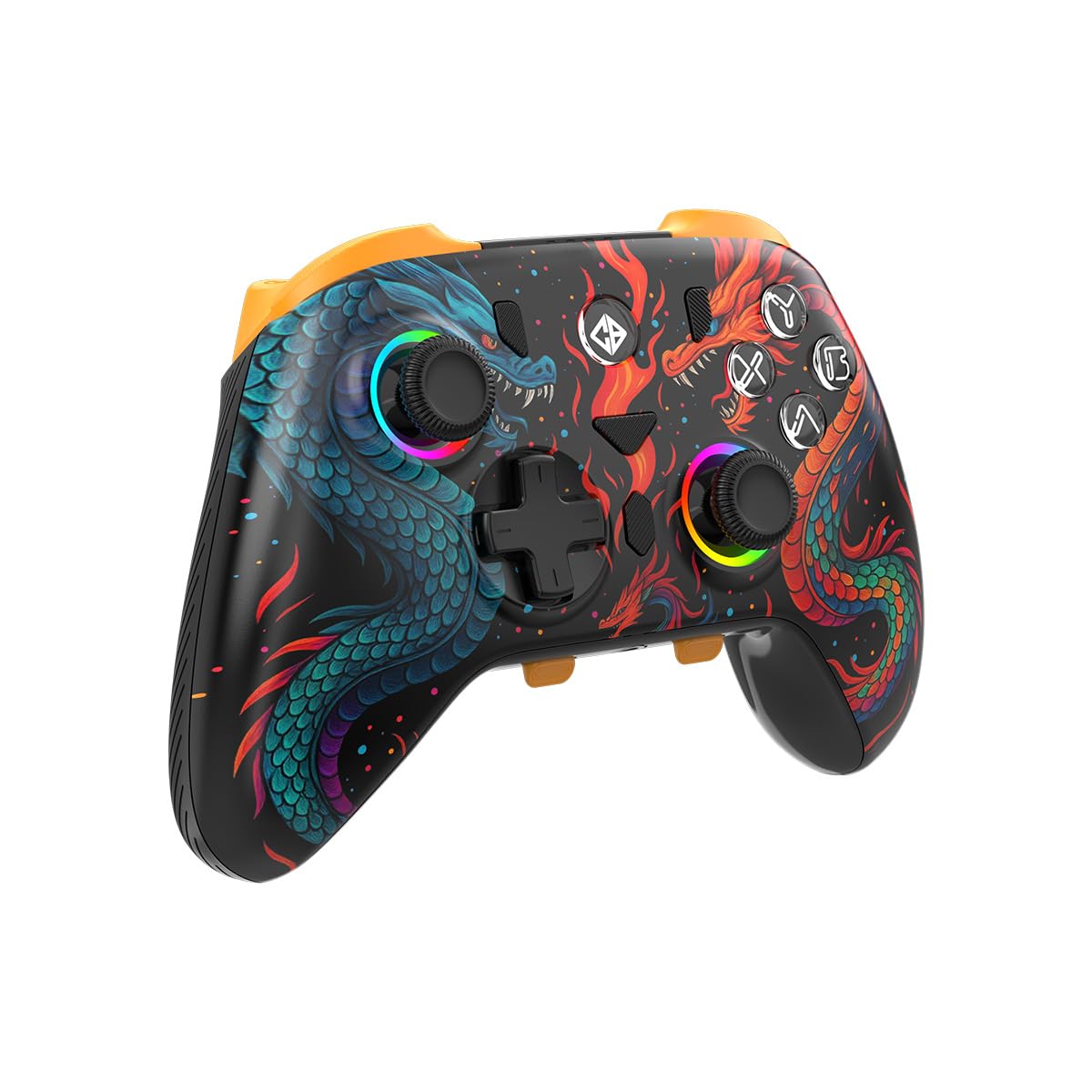 Cosmic Byte Drakon Tri-Mode Controller with Charging Dock, TMR Joysticks, Mechanical Buttons, RGB Lighting, Macro Keys, Trigger Locks, Carrying Case, Interghangeable Top, Gyro, Dual Vibration, PC Software Support (Black)-image-27