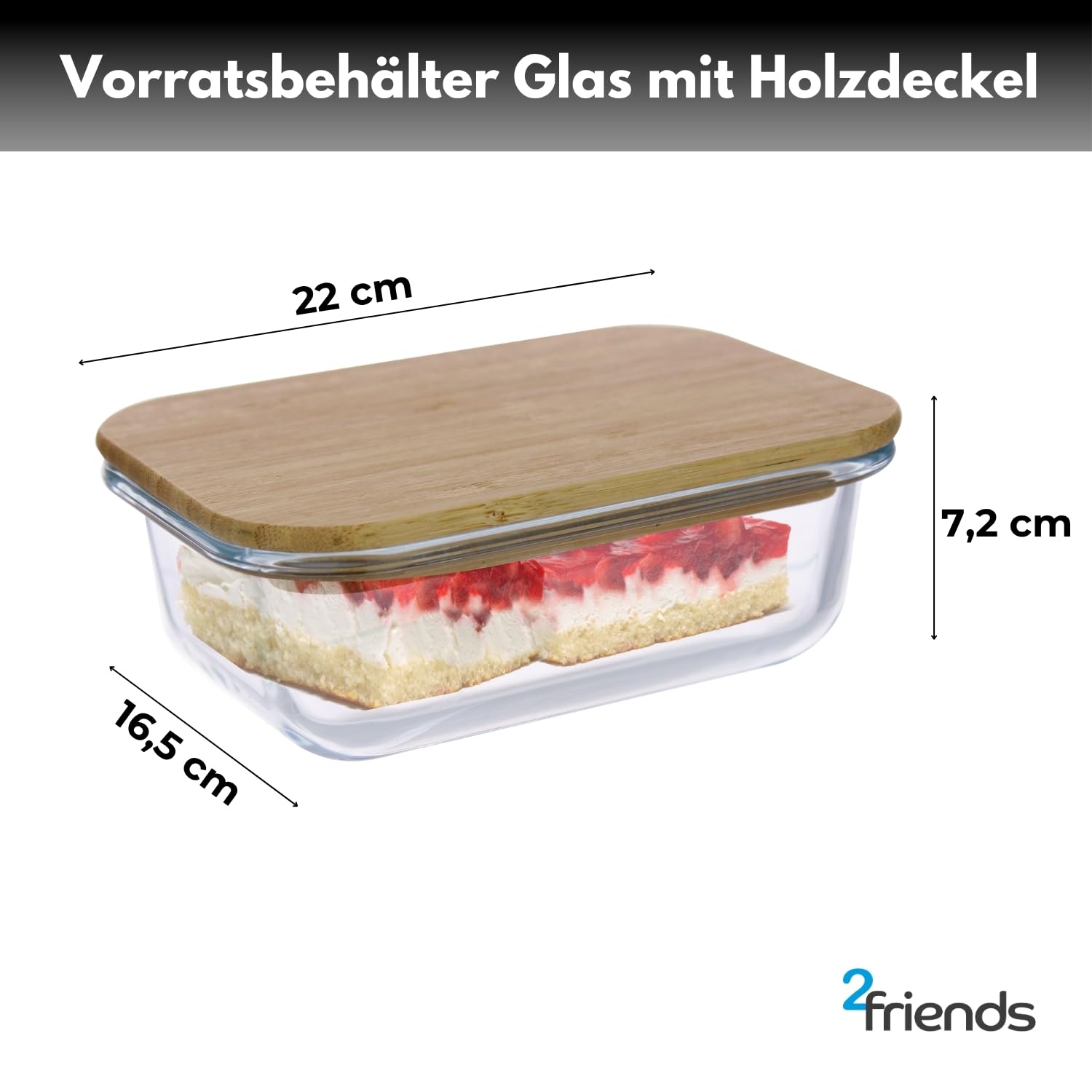 Cofan 3er Set Lunchboxen Aus Borosilikatglas – Mit Bambus-Deckel, 640–1520 Ml, Spülmaschinenfest