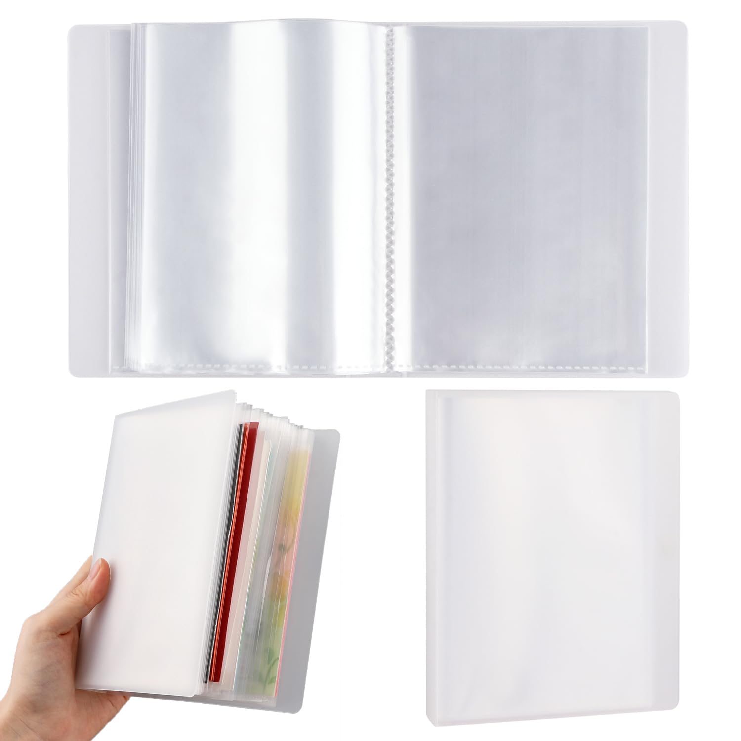 OTCRAFT 1 Set 20,6 x 28,6 x 3,5 cm en 1 set 12,7 x 16,3 cm doorzichtige sticker foto-opslag album; stempel snijmatrijzen opslag boek organizer map voor ansichtkaarten stickers, foto, duidelijke
