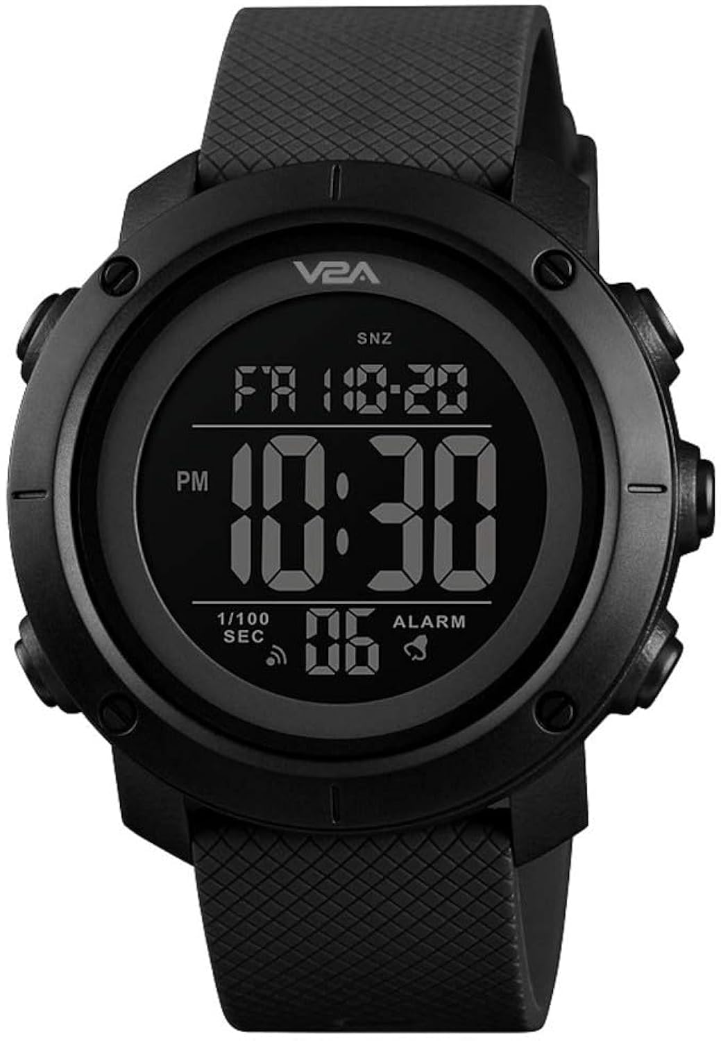 V2A Silicone Digital Men Watch (Black Dial Black Colored Strap), Black Band (B07HF33FZG) Amazon Price History, Amazon Price Tracker