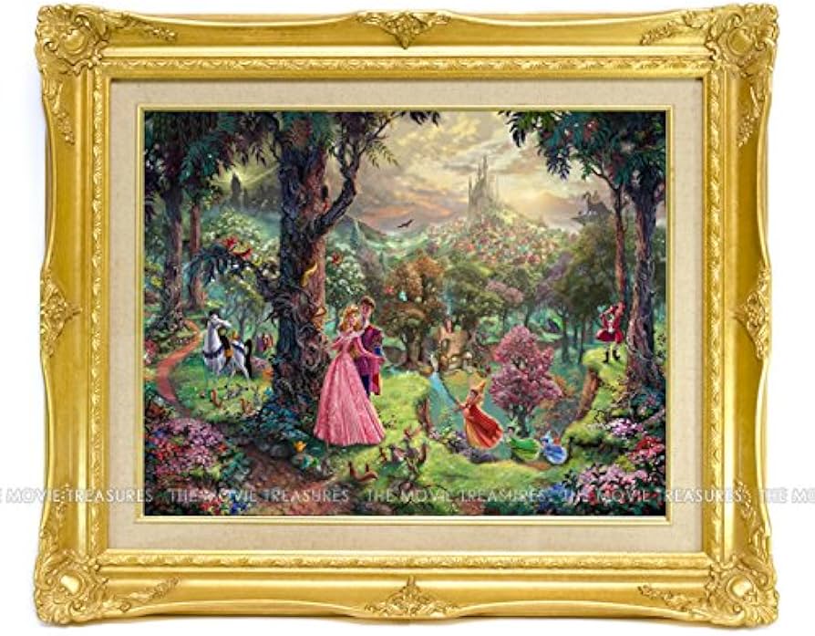 絵画　眠れる森 Amazon.co.jp: 西洋絵画 ディズニー 眠れる森の美女 豪華額縁付