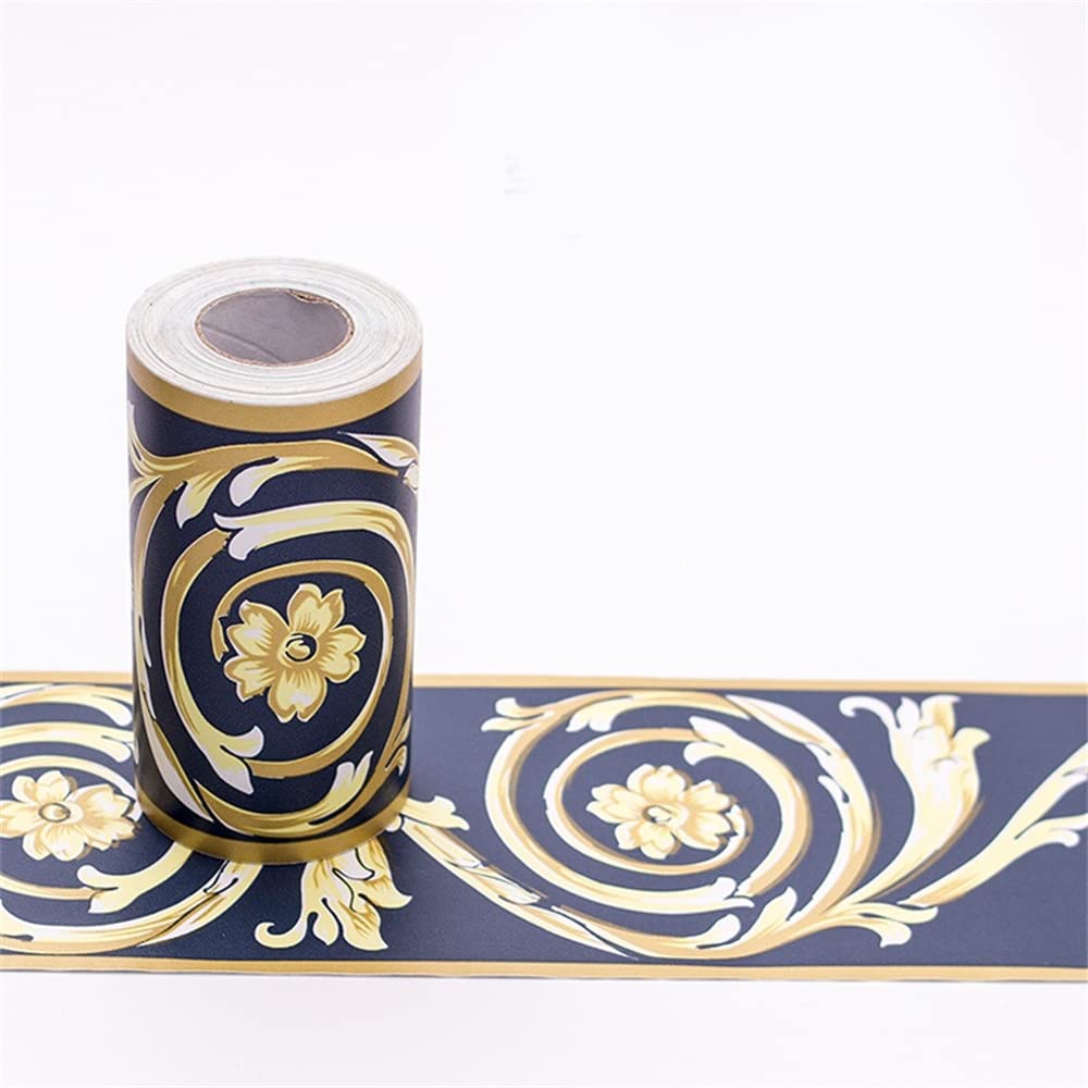 LYHYDMA Wallpaper Border 10M/Roll Self Adhesive Waterproof Waist Lines Wallpaper Bathroom Skirting Line Decor Baseboard Corridor Floor Borders Sticker(2)