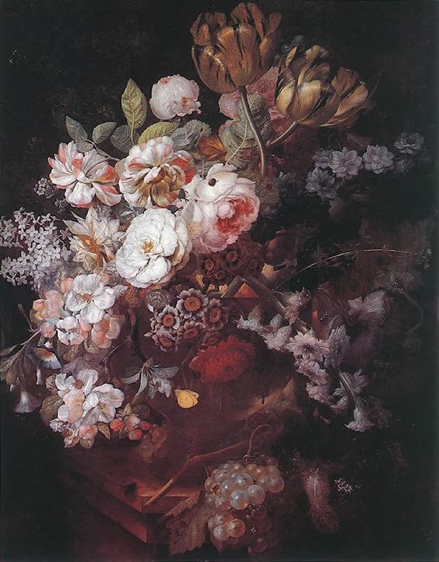 Tableau vase avec des fleurs Jan Van Huysum impression art murale haut de gamme 60x90 cm