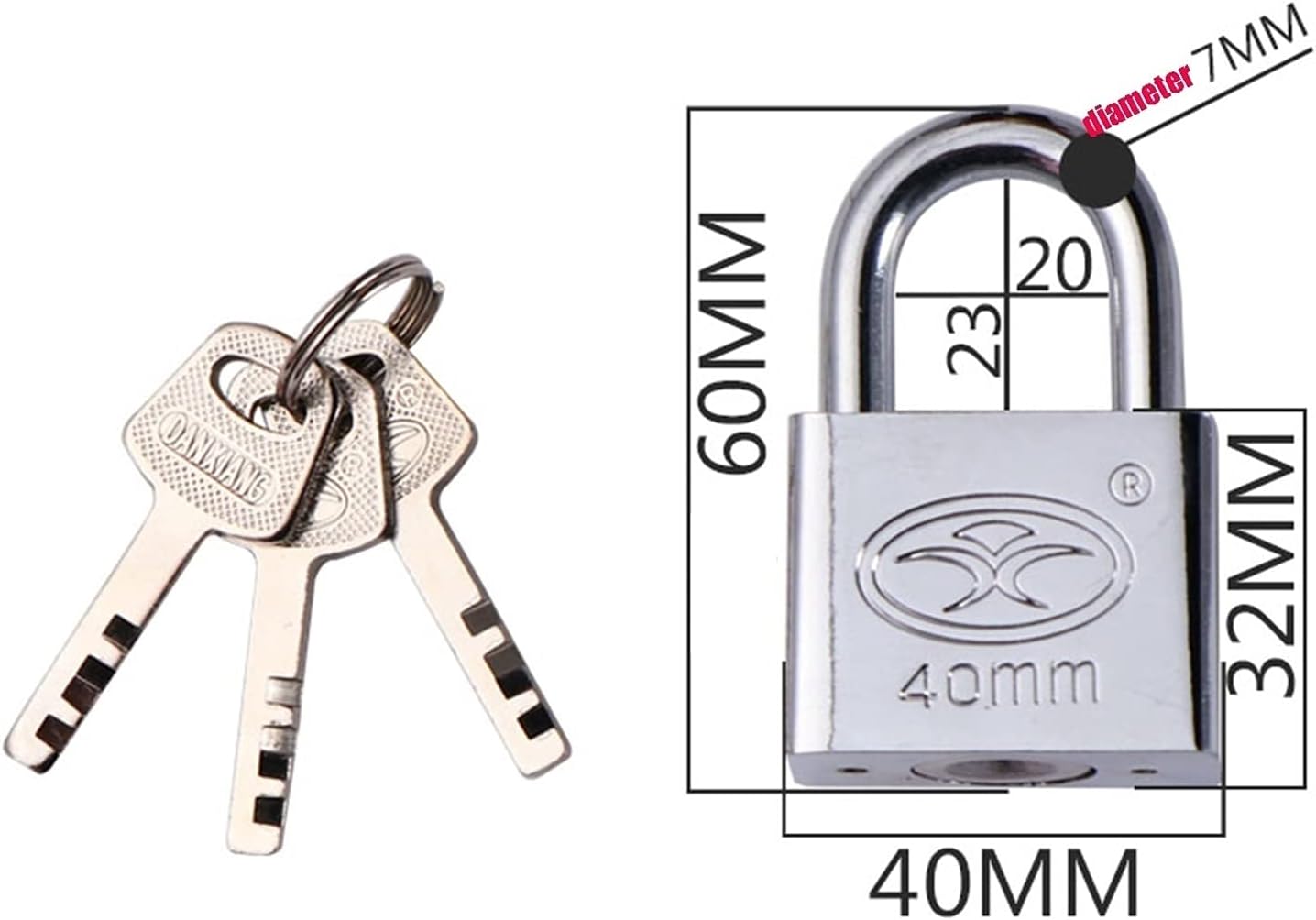 Keyed Padlocks Bicycle Chain Lock, Waterproof and Rust-Proof Security Anti-Theft Lock, Diameter 5mm (Color : 0.5m)