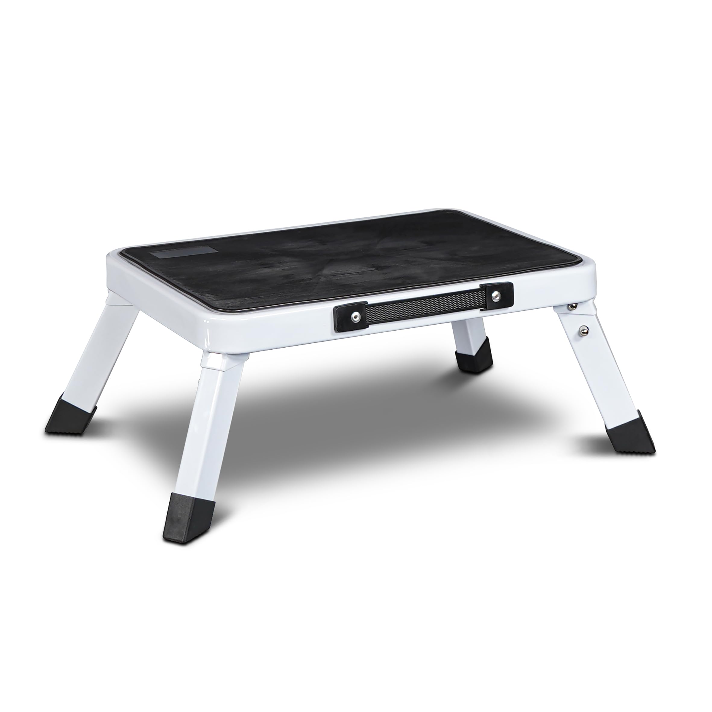 Bestfor Folding Single Step Stool Durable Steel, Non-Slip Rubber Feet, Lightweight, 150kg Limit for RVs, Camping, Caravans, Hot Tubs & More