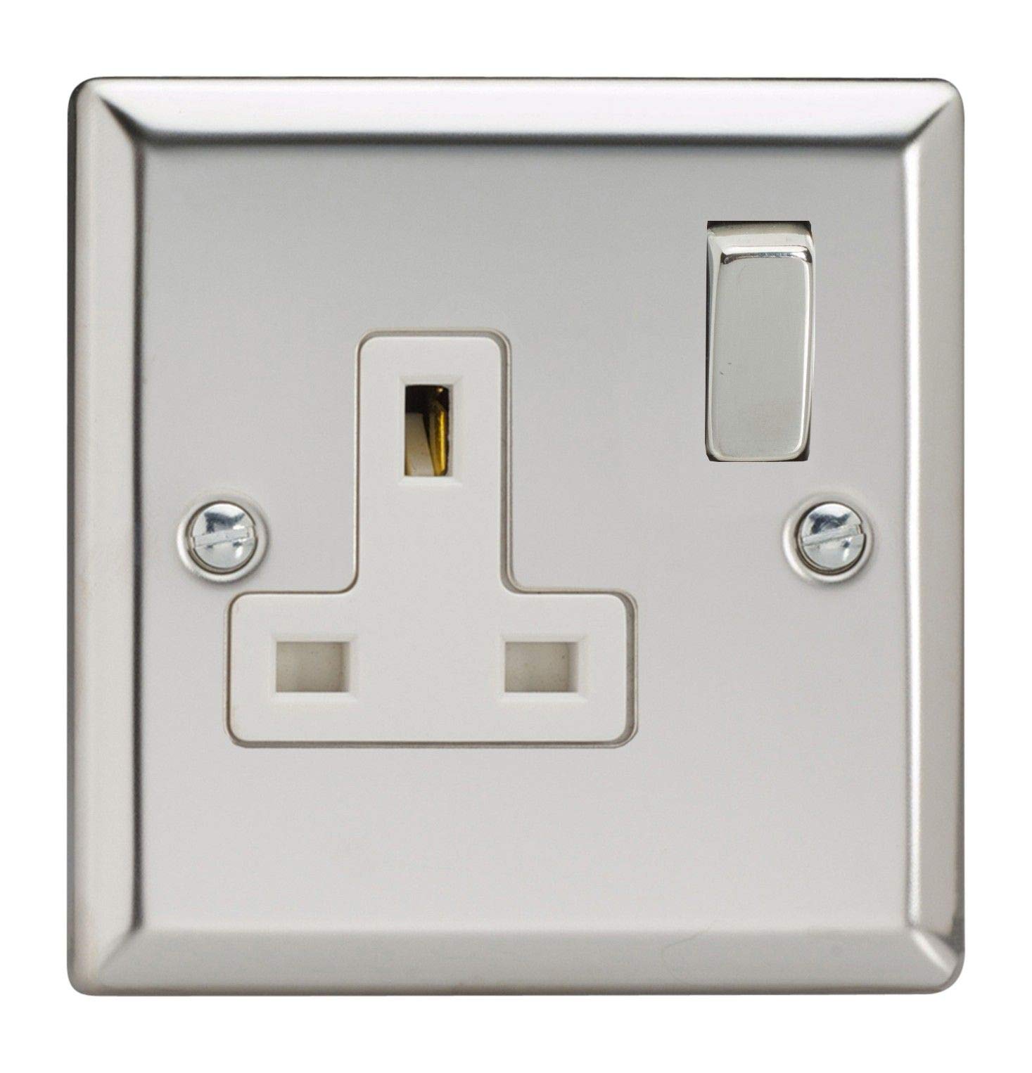 Varilight - 1 Gang 13 Amp Single Switched Socket Mirror Chrome - XC4DW