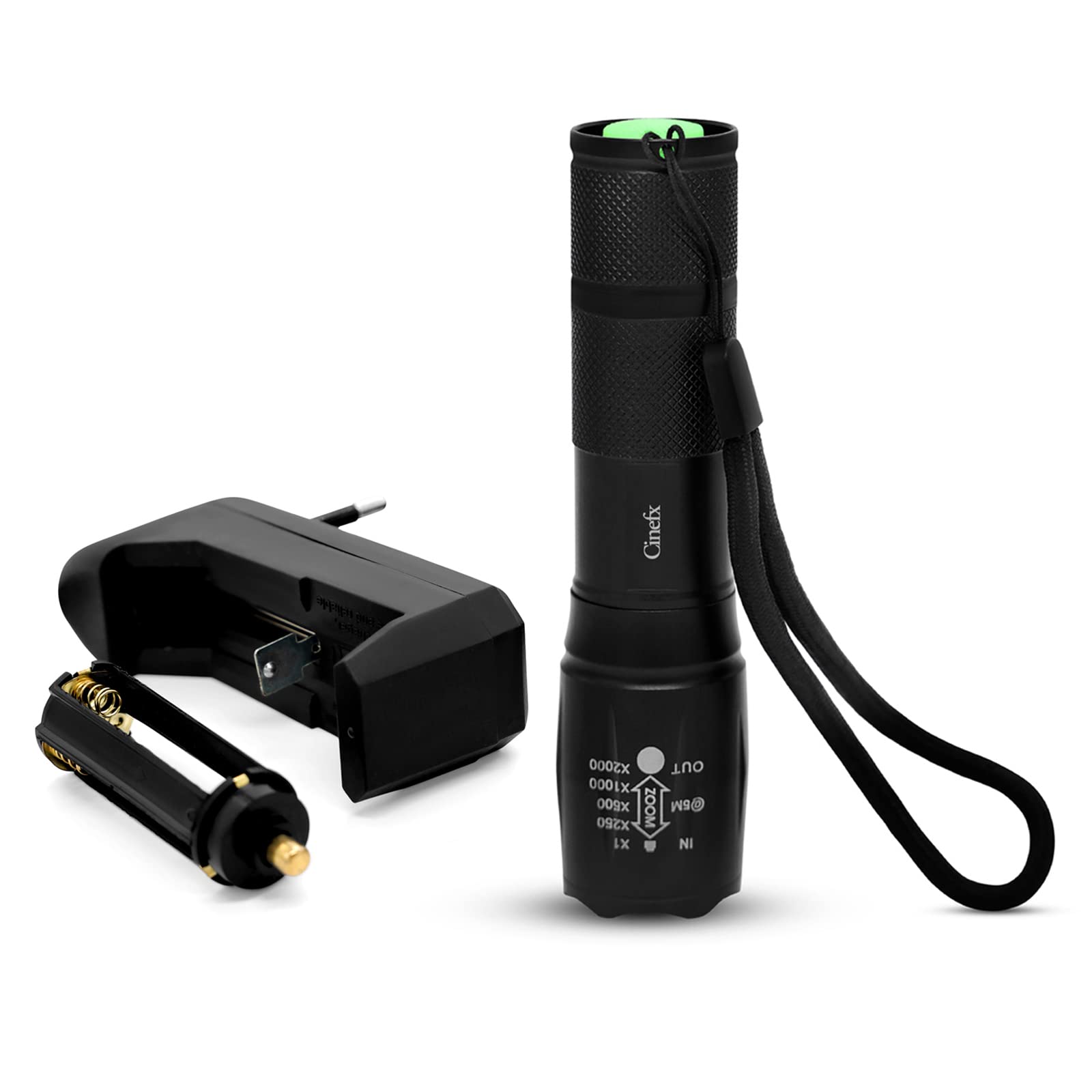 Metal Torch Flashlight Water Resistance Adjustable Focus Rechargeable Torch Handheld Light Zoomable Led Adjustable Focus Tactical Flashlight (Black), 1000 Lumen