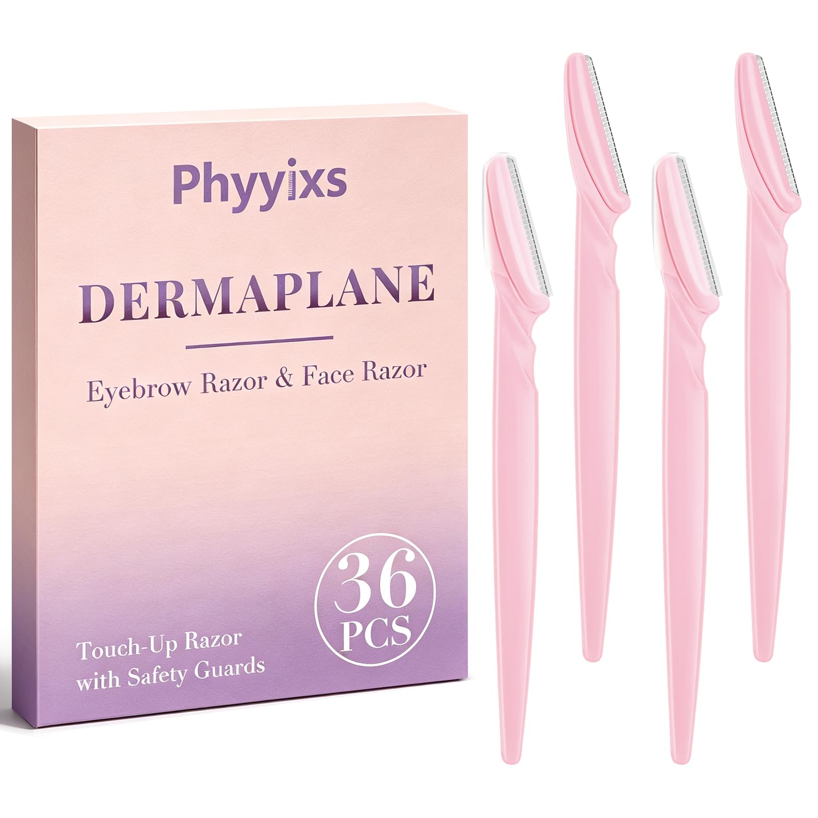 36 Pcs Dermaplaning Tool and Face Razors for Women, Safe & Easy Peach Fuzz Remover, Eyebrow Razor with Protective Covers for Men & Women, Beauty & Personal Care, Stocking Stuffers (Blush) Blush 1 Count (Pack of 36)