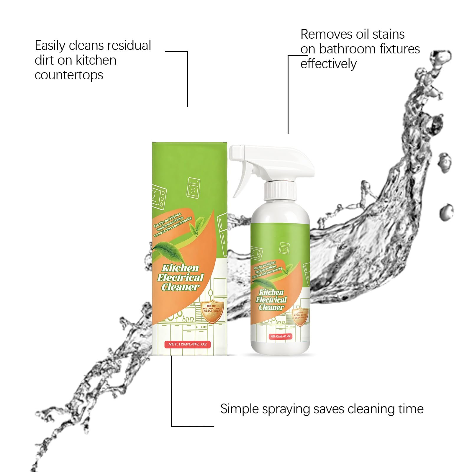 Desengrasante de cocina profesional, eficaz removedor de grasa, agente para horno, 120 ml, desengrasante para encimeras de trabajo para grasa y manchas de aceite