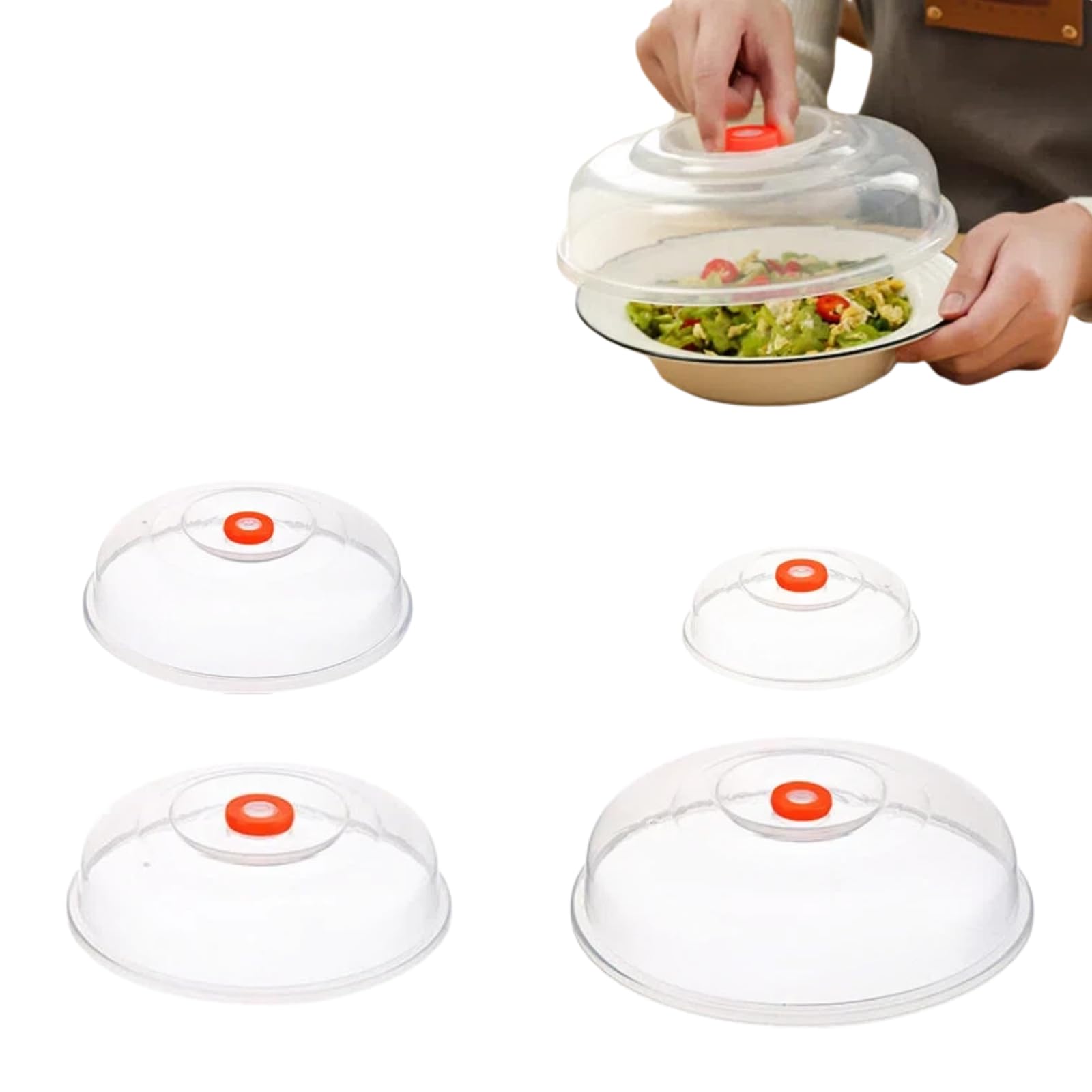 Cubierta para Microondas Transparente con Asa,Tapa Microondas Libre BPA para Cocina,Tapadera Calentar Comida para Evitar que los Alimentos Salpiquen,Caliente la Tapa del Recipiente