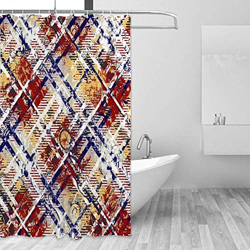 Rideau de douche imperméable en polyester texturé 168x183cm avec crochets - 5