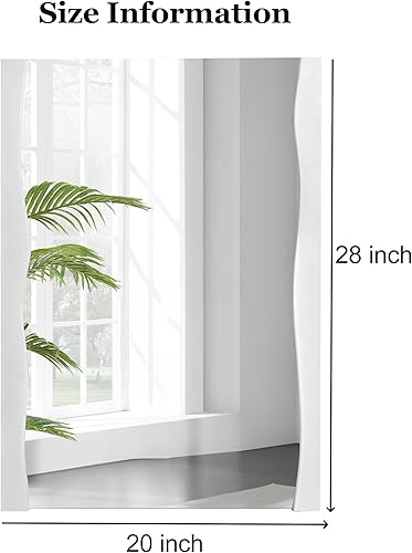 Miniatura 10 de Espejos rústicos de madera gris para pared, marco de madera asimétrico de 24 x 32 pulgadas para baño, sala de estar, dormitorio o entrada