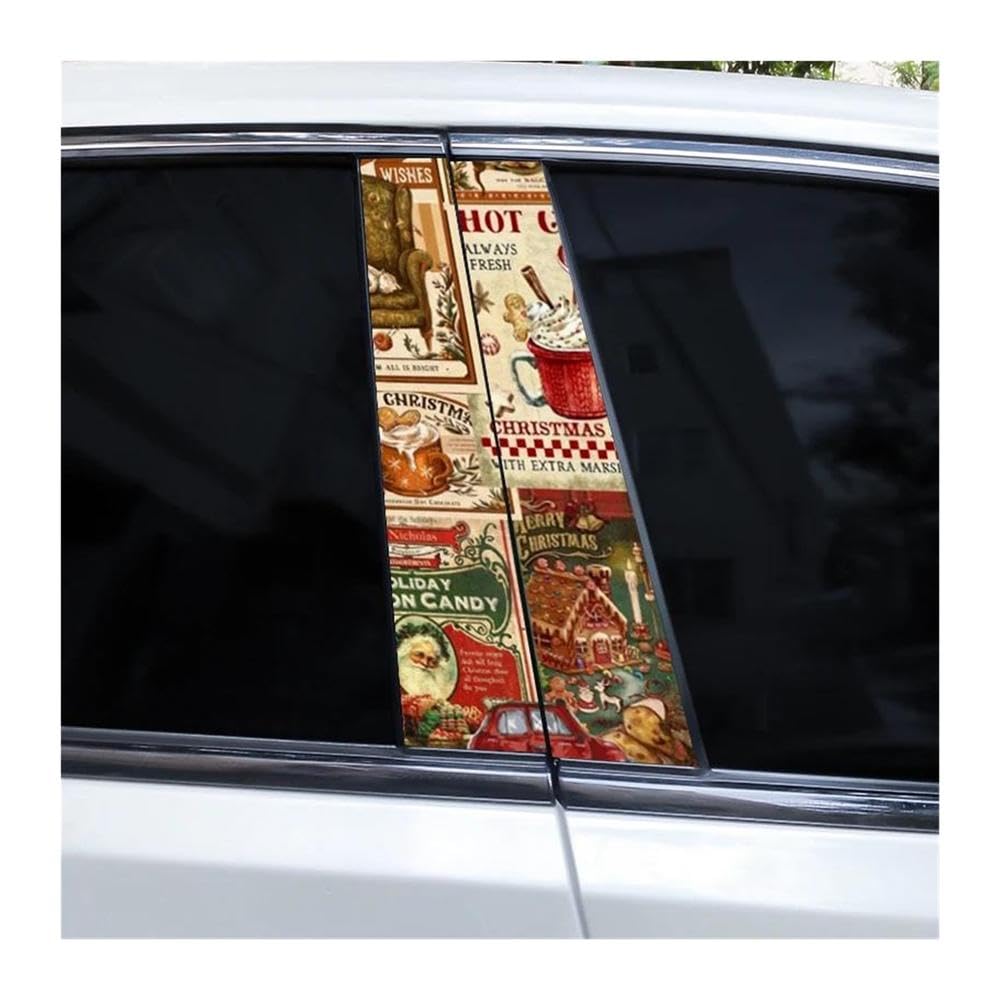 Body Parts 2pcs DIY Car Window Pillar Decal Waterproof Vinyl Sticker(C)