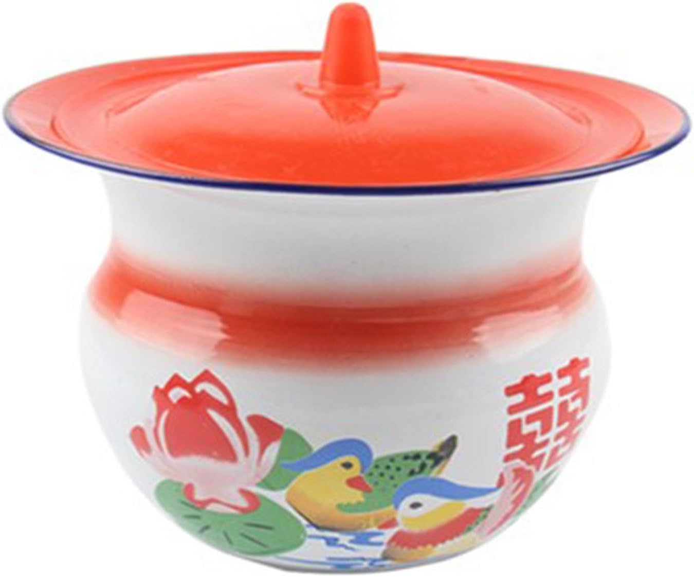 Spittoon Urinal Bucket Metal Chamber Pots Urinal with Lid Bedpan Portable Handheld Pee Bucket for Kids, Women and Men(A)