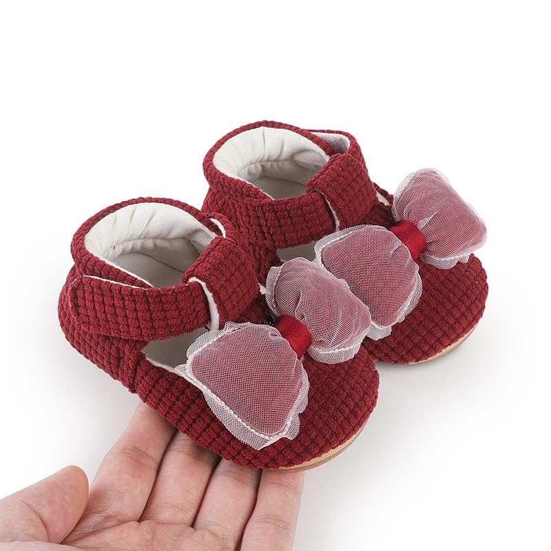 Baby Girls Infant Soft Rubber Sole Mary Jane Shoes Baptism Christening Crib Shoes Flats4