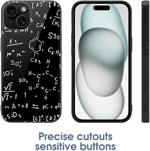 Miniatura 4 de Science Chemistry Equation Phone Case Glass Back Non-Slip Shockproof Case Cover Compatible with iPhone 15
