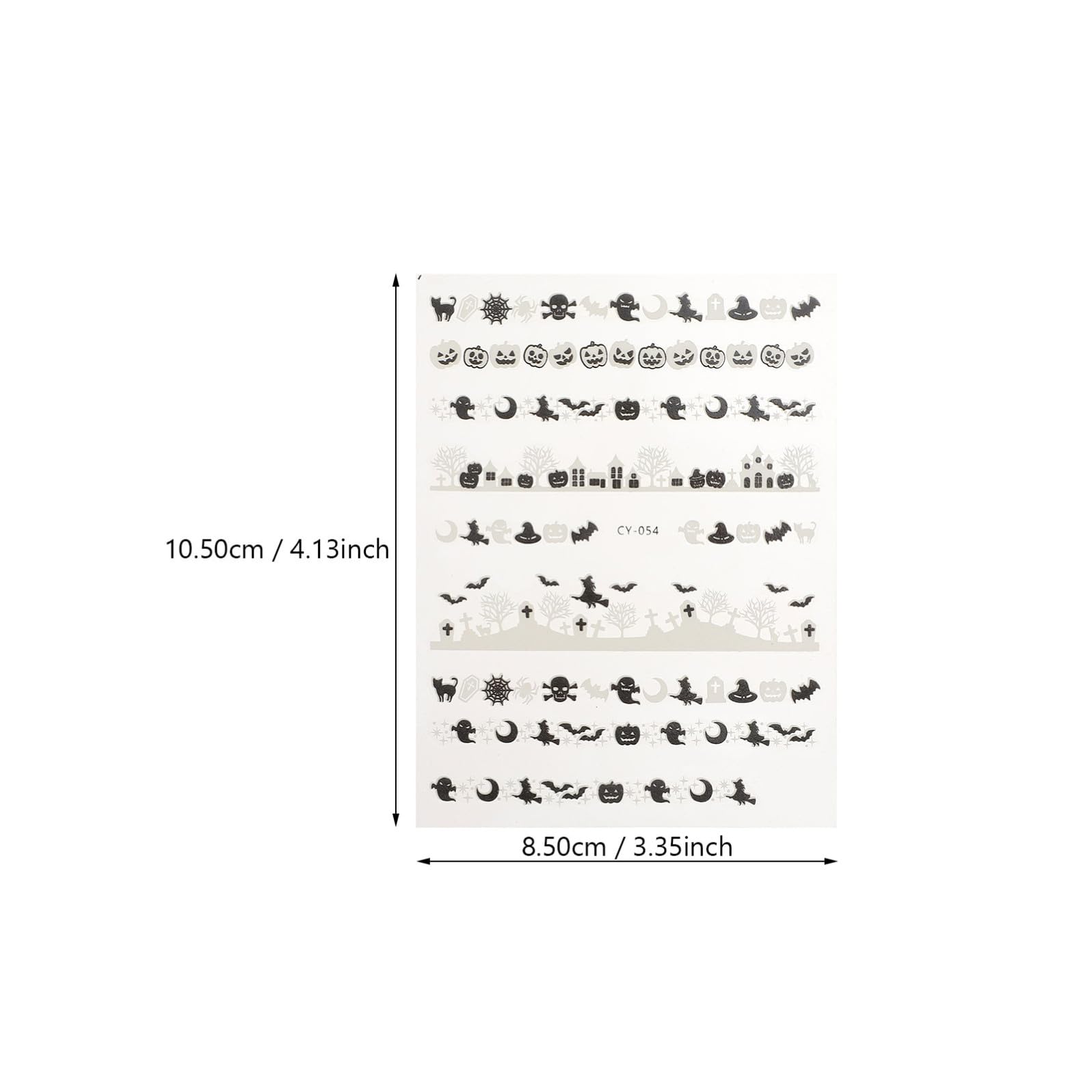 OSALADI 72 Fogli Adesivi per Unghie Nail Art Halloween 3d Notturni Luminescenti Facili da Usare e Rimuovere per Masquerade e Giorno dei Morti, Set da 12 Fogli