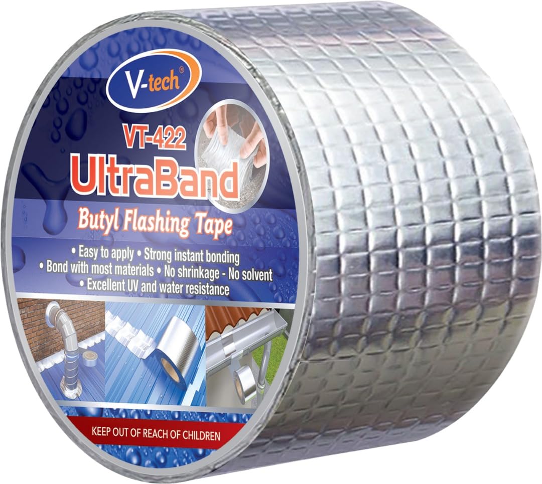 Nippon Paint VT-42210010M Self-Adhesive UltraBand Butyl Flashing Tape (100mmx10M, 1.2mm thick)-Premium Super strong Waterproof Sealing Tape for Roof Leaks & Repairs with UV Resistance-image-38