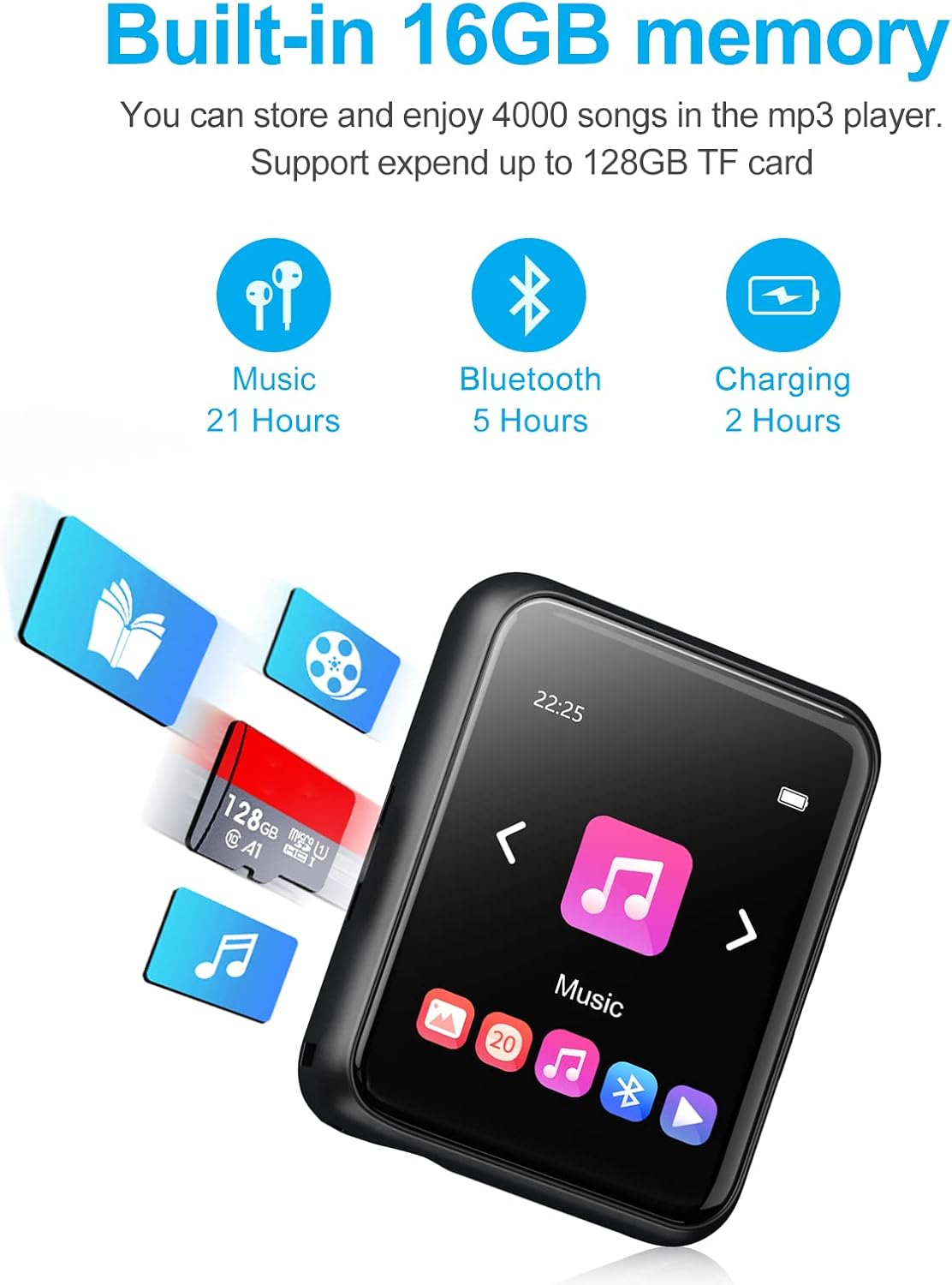 joliker MP3 Player with Bluetooth 5.0, 16GB Portable high Fidelity