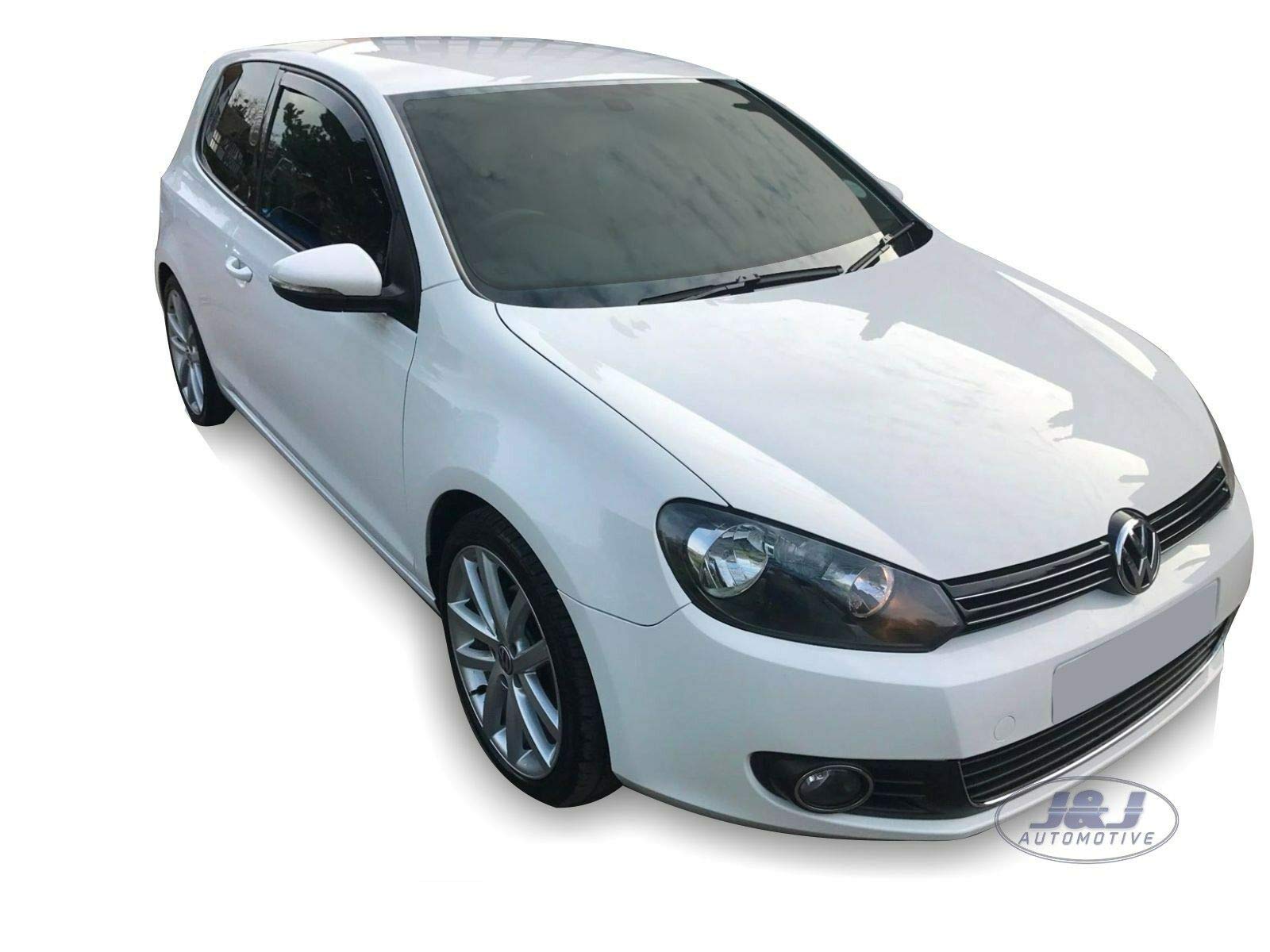 J&J AUTOMOTIVE Windabweiser passend für Volkswagen Golf 6 3-Türer 2009-2012 2tlg, Heko Regenabweiser Vorne Getönt Dunkel Passform
