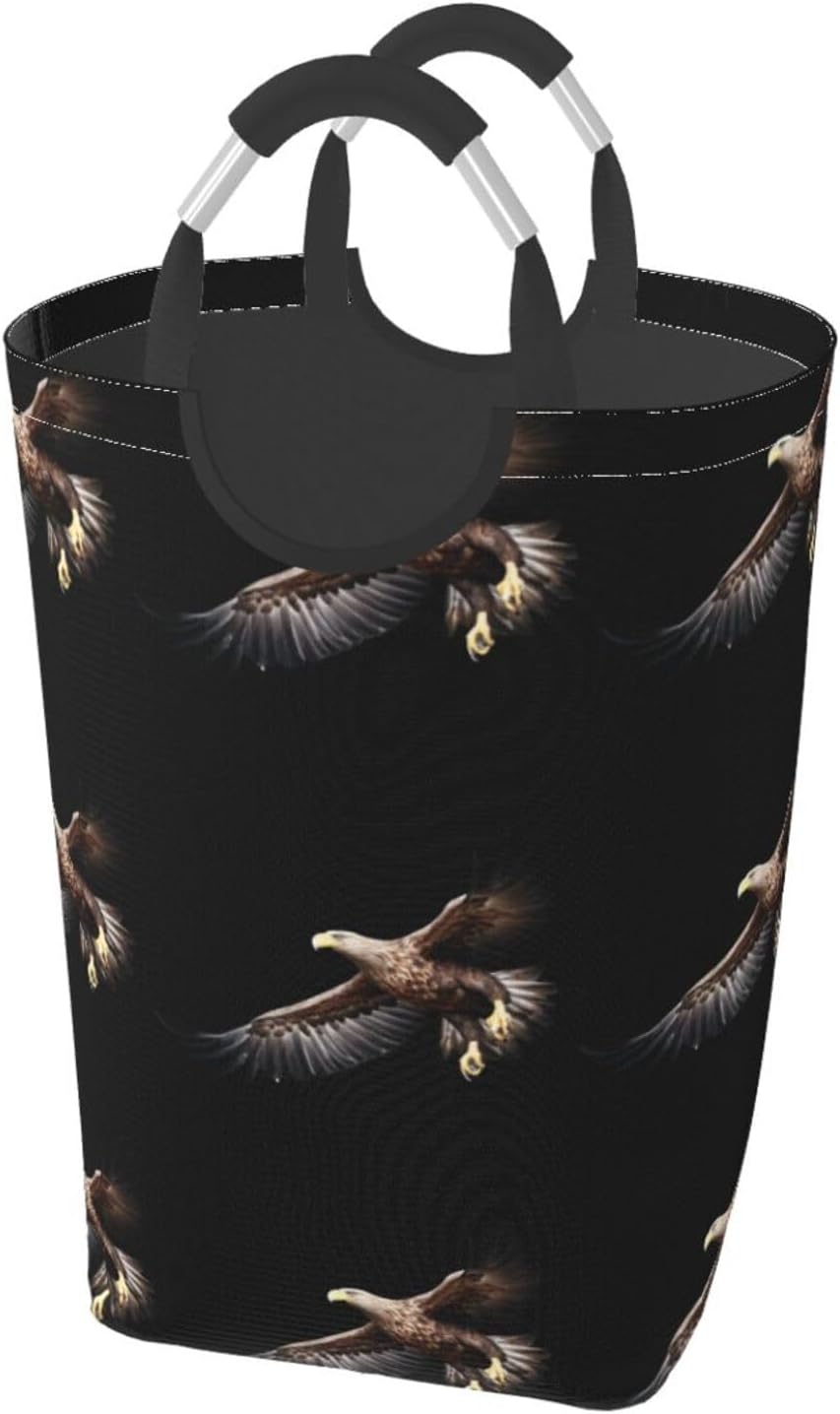 Eagle in the sky Foldable storage bag, 50L capacity, suitable for laundry room, dormitory bedroom, dirty clothes storage basket.