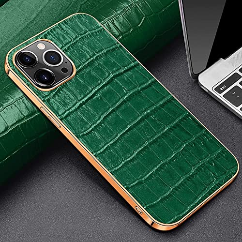 Coque iPhone 13 Mini cuir véritable protection crocodile vert - 2
