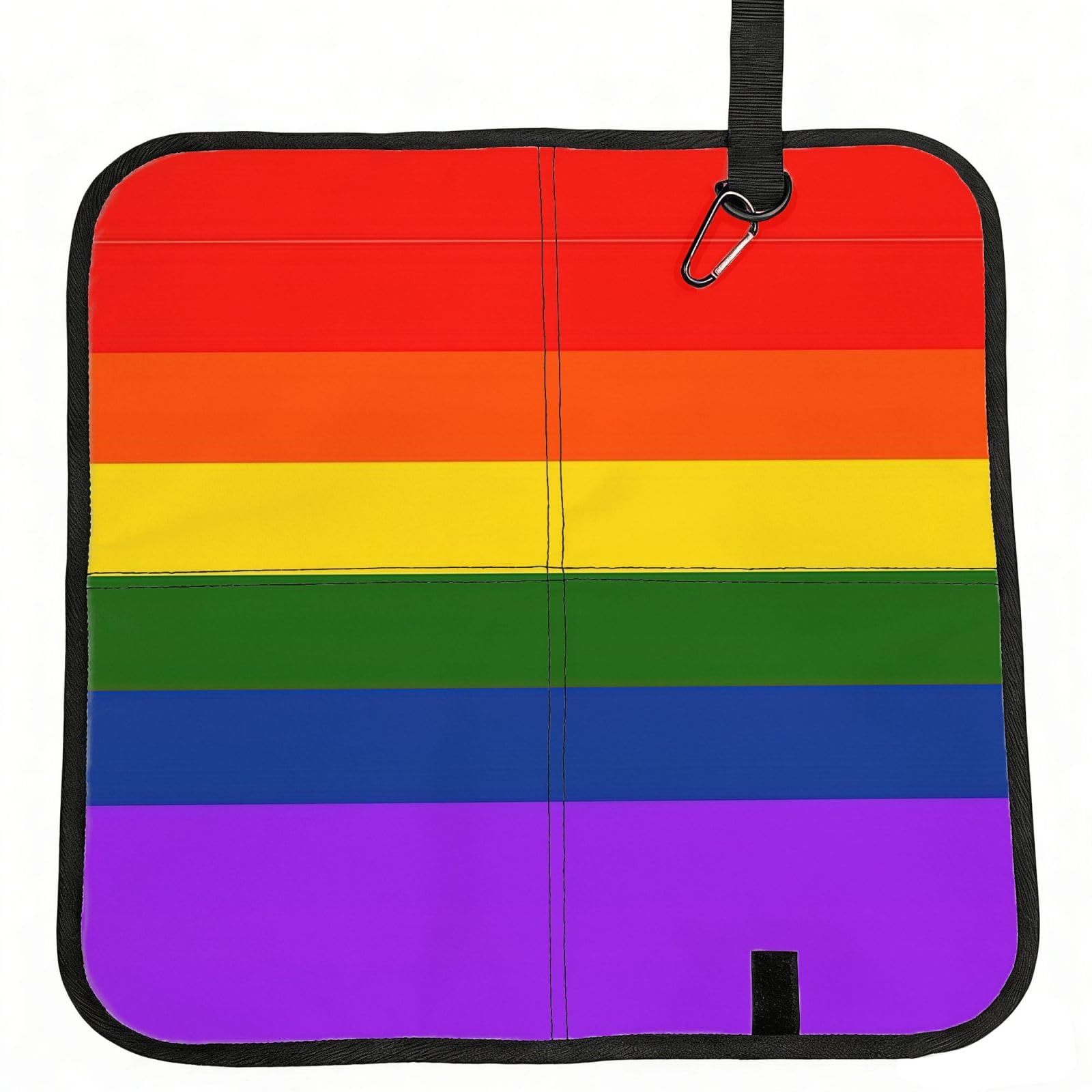 OKFSTY Rainbow Flag Print Fold Away Seat Cushion Portable Outdoor Pad Polyester Bleacher Bench Mat Travel Picnic Pad