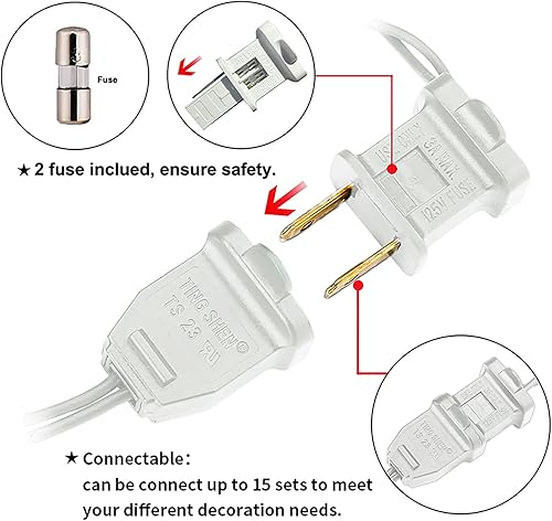 Miniatura 7 de Luces de Navidad transparentes, 35 unidades, juego de mini luces incandescentes para decoración de interiores y exteriores, 8.5 pies de alambre