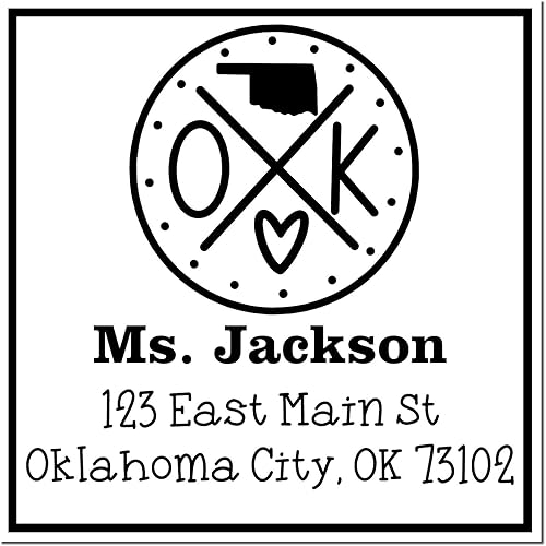 Miniatura 117 de Texas State Love - Sello de dirección cuadrado, uso con almohadilla de sellos, sello de correo de Texas, tamaño 1-5/8 pulgadas Manija