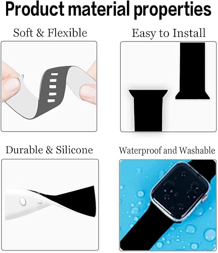 Miniatura 4 de Correa de silicona suave para Apple Watch Series 8 7 6 5 4 3 2 1 SE